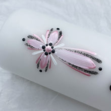 Load image into Gallery viewer, ÍSLANDSSÓL - kerti+bók <br> <small>Ljósbleikt og svart </small>