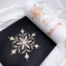 Load image into Gallery viewer, ÍSLANDSSÓL - kerti+bók <br> <small>Rosegold, hvítt og gull </small>