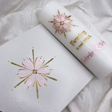 Load image into Gallery viewer, GEISLASÓL - kerti+bók <br> <small>Ljósbleikt og gull </small>