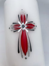 Load image into Gallery viewer, ÍSLANDSSÓL - kerti+bók <br> <small>Rautt, svart og silfur </small>