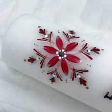 Load image into Gallery viewer, ÍSLANDSSÓL - kerti+bók <br> <small>Rautt, svart og silfur </small>