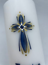 Load image into Gallery viewer, ÍSLANDSKLUKKA - kerti+bók <br> <small>Dökkblátt, hvítt og gull<br>ekki með glimmeri </small>