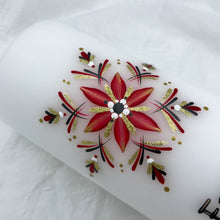 Load image into Gallery viewer, ÍSLANDSSÓL - kerti+bók <br> <small>Rautt, svart og gull </small>