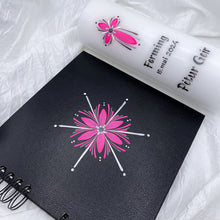 Load image into Gallery viewer, GEISLASÓL - kerti+bók <br> <small>Bleikt, svart og silfur, ekki glimmer </small>