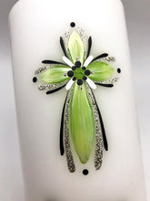 Load image into Gallery viewer, ÍSLANDSKLUKKA - kerti+bók <br> <small>Eplagrænt, svart og silfur <br></small>