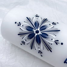 Load image into Gallery viewer, ÍSLANDSKLUKKA<br><small>Dökkblátt, hvítt og silfur, ekki glimmer <br></small>