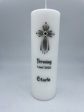 Load image into Gallery viewer, GEISLASÓL - kerti+bók <br> <small>Dökkgrátt, svart og silfur </small>