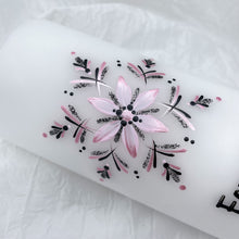 Load image into Gallery viewer, ÍSLANDSSÓL - kerti+bók <br> <small>Ljósbleikt og svart </small>