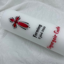 Load image into Gallery viewer, ÍSLANDSSÓL - kerti+bók <br> <small>Rautt, svart og silfur </small>