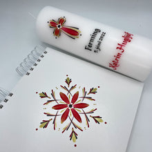 Load image into Gallery viewer, ÍSLANDSSÓL - kerti+bók <br> <small>Rautt, svart og gull </small>