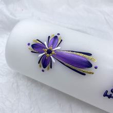 Load image into Gallery viewer, ÍSLANDSKLUKKA - kerti+bók <br> <small>Fjólublátt, svart og gull </small>