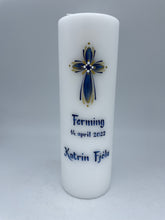 Load image into Gallery viewer, ÍSLANDSKLUKKA - kerti+bók <br> <small>Dökkblátt, hvítt og gull<br>ekki með glimmeri </small>