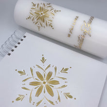 Load image into Gallery viewer, ÍSLANDSSÓL - kerti+bók <br> <small>Hvítt og gull </small>