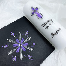 Load image into Gallery viewer, ÍSLANDSKLUKKA - kerti+bók <br> <small>Fjólublátt, svart og silfur</small>