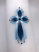 Load image into Gallery viewer, GEISLASÓL - kerti+bók <br> <small>Dökkblátt, túrkís og silfur </small>