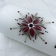 Load image into Gallery viewer, GEISLASÓL - kerti+bók <br> <small>Vínrautt, svart og antíksilfur </small>