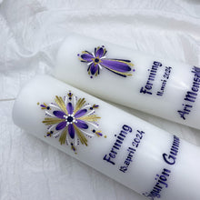 Load image into Gallery viewer, ÍSLANDSKLUKKA - kerti+bók <br> <small>Fjólublátt, svart og gull </small>