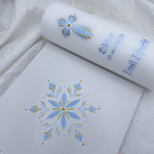 Load image into Gallery viewer, ÍSLANDSSÓL - kerti+bók <br> <small>Ljósblátt og gull </small>