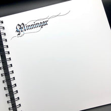 Load image into Gallery viewer, skrautritun calligraphy lettering gothic blackletter skrautskrift gestabók viðburðir tilefni ferming skírn brúðkaup útskrift stúdent minning gestabók