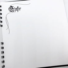 Load image into Gallery viewer, skrautritun calligraphy lettering gothic blackletter skrautskrift gestabók viðburðir tilefni ferming skírn brúðkaup útskrift stúdent minning gestabók gestir