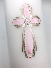 Load image into Gallery viewer, Kerti kross handmálað ferming skírn samúð útför minning candle cross handpainted occacion tilefni viðburður viðburð fallegt beautiful falleg veisla veislu