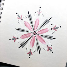 Load image into Gallery viewer, ÍSLANDSKLUKKA <br> <small>Ljósbleikt, svart og silfur </small>