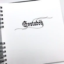 Load image into Gallery viewer, skrautritun calligraphy lettering gothic blackletter skrautskrift gestabók