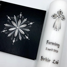 Load image into Gallery viewer, ÍSLANDSKLUKKA - kerti+bók <br> <small>Dökkgrátt, hvítt og silfur </small>