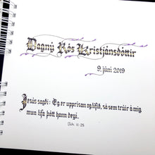 Load image into Gallery viewer, skrautritun calligraphy lettering gothic blackletter skrautskrift ferming ritningarvers