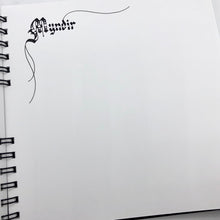 Load image into Gallery viewer, skrautritun calligraphy lettering gothic blackletter skrautskrift gestabók viðburðir tilefni ferming skírn brúðkaup útskrift stúdent minning gestabók gestir