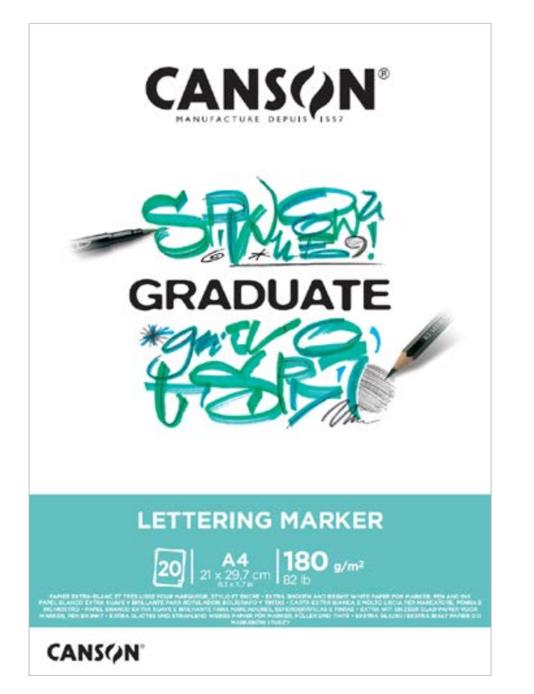 CANSON GRADUATE<br>Lettering Marker<br><small>A4 - 20bls - 180g/m2</small>