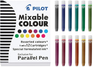 PILOT BLEKFYLLINGAR<br>12stk. - blandaðir litir<br><small>Fyrir Parallel Pen</small>